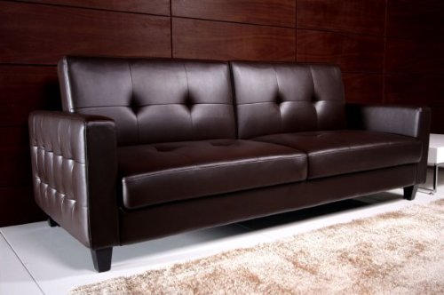 Rome Sofa Bed (Brown) (82D x 33H x 35W)