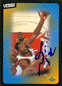Nene Autographed/Hand Signed Basketball Card (Denver Nuggets) 2003 Upper Deck Victory #23