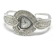 Silver Crystal Rhinestone Heart Bracelet Watch Jewelry