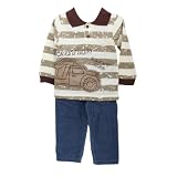Baby Boy Truck Design Long Sleeve Top and Jeans, Baby Clothing Set