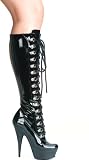 Ellie Shoes Women's 609-GINA 6 Heel Lace-Up Stretch Knee Boot