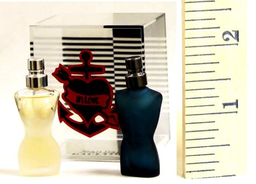 JEAN PAUL GAULTIER Set of 2 Miniature: CLASSIQUE For Women + LE MALE For Men Eau De Toilette 