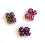 3pack Silk Knot Cufflinks - Wine/Carmel/Pink