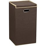 Household Essentials Clothes Hamper with Lid, Coffee Linen