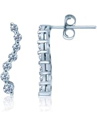 14k White Gold Journey Style Post Earrings (1/2 Cttw, SI Clarity, H Clor)