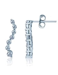 14k White Gold Journey Style Post Earrings (1/2 Cttw, SI Clarity, H Clor)