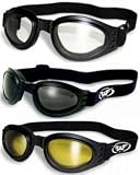 3 Burning Man Dust Storm Motorcycle Goggles That Fold for Easy Storage Clear Smoked Yellow