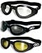 3 Burning Man Dust Storm Motorcycle Goggles That Fold for Easy Storage Clear Smoked Yellow