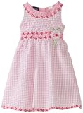So La Vita Toddler Girls Toddler U-Neck Smocked Yoke Dress