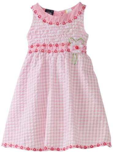 So La Vita Toddler Girls Toddler U-Neck Smocked Yoke Dress