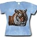 Sports : Tiger - Damen T-Shirt, talliert - handgebatikt, 100% Baumwolle