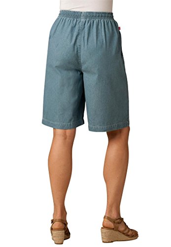 Women's Plus Size Denim Shorts With Drawstring Waist