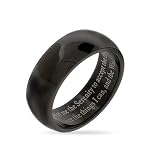 Eve's Addiction Stainless Steel Black Plate Serenity Prayer Ring