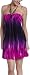 Ruby Rox Juniors' Tye Dye Necklace Halter Dres,Black/Fuschia,Large