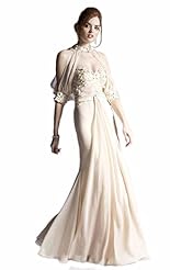 Beaded Crystals Flowy Crystal Applique Lace Chiffon/Taffeta/Tulle Short Evening Dress/Mini Dress 