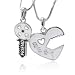 White Silver tone Best Friend Two Pendants Necklace Fashion Jewelry -- 2 Necklaces
