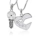 White Silver tone Best Friend Two Pendants Necklace Fashion Jewelry -- 2 Necklaces