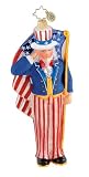 RADKO SALUTING SAM Americana Patriotic Uncle Sam Glass Ornament