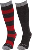 Lorpen Kids Merino Ski 2 Pack Socks (Grey/Red, X-Small)