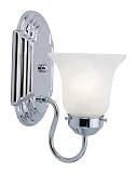 Livex Lighting 1071-05, Home Basics 1 Light Wall Sconce Lighting Fixture, Chrome, Glass, B1885