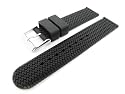 Men's Rubbertech Silicone Rubber Watchband Stainless Steel Buckle.&nbsp; Black 22mm