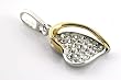 Silver & Gold Plated P8069 Crystal Heart Pendant & Chain
