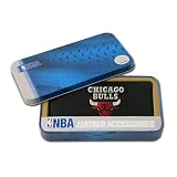 Chicago Bulls Black Leather Embroidered Checkbook Cover