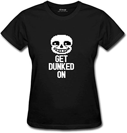 Icoup Women's Funny Undertale Sans Get Dunked On Tee Black Medium Black