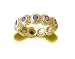 18K Yellow Gold over .925 Sterling Silver Designer Beaded Eternity Ring with Amethyst