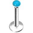 16 Gauge 5/16 Blue Dome Internally Threaded Labret Monroe Tragus