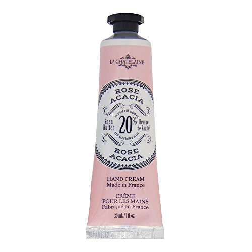 La Chatelaine 20% Shea Butter Hand Cream, 1 fl oz (30 ml), Made in France with Organic Shea Butter and Argan Oil - Rose Acacia