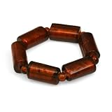 Glass Foil Beads Brown Bracelet Foil in Love Bracelet [Brown] -Fair Trade Gifts