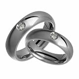 Raion Unique Titanium Diamond Wedding Band Set with Semi Sandblast Finish