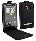 Sprint HTC EVO 4G SuperSonic Black Leather Flip Hard Soft Case Folio Foldin ....