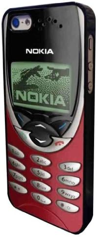 Black Frame iphone 5 5S Cool retro funky replica Classic Old Skool red nokia front phone Look print case Designer Case/back Cover Hard Plastic Case