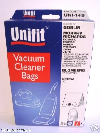 5 X MORPHY RICHARDS HANDY/PREMAIR VACUUM DUST BAGS