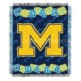 Michigan Wolverines Triple Woven Jacquard NCAA Throw (044 Series) by Northwest (36x48)