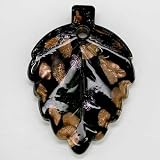 ARTISAN DICHROIC GLASS BLACK 56MM LEAF PENDANT!
