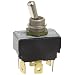 Eaton 7563K6 General Purpose Toggle Switch, AC Rated, Spade Termination, On-Off-On Action, DPDT Contacts