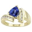 14K Yellow Gold Tanzanite and Diamond Ring