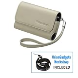 Oriongadgets Leather Folio Horizontal Pouch Case (Oyster White) for BlackBe ....