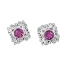 Sterling Silver Faceted Pink Topaz Post Earrings by Sajen