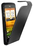 mumbi PREMIUM ECHT Leder Flip Case HTC One S Tasche Hülle - Ledertasche OneS Schutzhülle