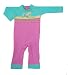 Bright Bots UPF50+ Australian Girls Sunsuit Pink and Turquiose Long Leg/Sleeve All in One size 18-24 months