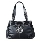 Xhilaration Faux-Crocodile Tote - Black