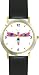 Multicolored No.2 Dragonfly or Dragon Fly - JP - WATCHBUDDY&reg; DELUXE TWO-TONE THEME WATCH - Arabic Numbers - Black Leather Strap-Size-Large ( Men's Size or Jumbo Women's Size )