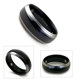 8mm Mens Black Titanium Magnetic Dome Wedding Band Ring Size12