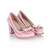 Charm Foot Fashion Bows Womens Chunky High Heel Pumps Shoes