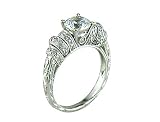 0.46 CT ROUND DIAMOND ANTIQUE STYLE ENGAGEMENT RING SETTING MADE IN 18K WHITE GOLD