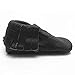 Sayoyo Baby Black Tassels Soft Sole Leather Infant Toddler Prewalker Shoes
